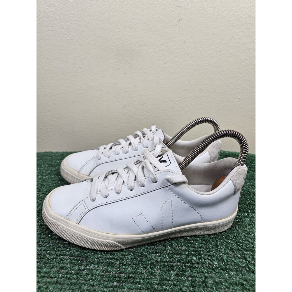 Veja Esplar Shoes Women's 6 Extra White Leather Lace Up Low Top Casual Sneakers